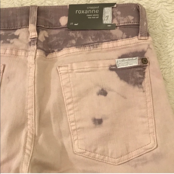 7FAM RARE Lilac/Purple Wash Roxanne Crop Jeans - Picture 5 of 8